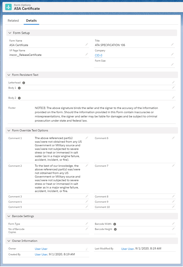 Form Options